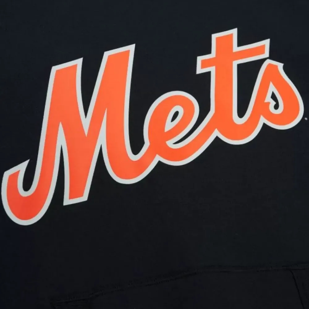 Apparel Mitchell & Ness Hoodies & Sweatshirts-Game Time Fleece Hoodie Vintage Logo New York Mets