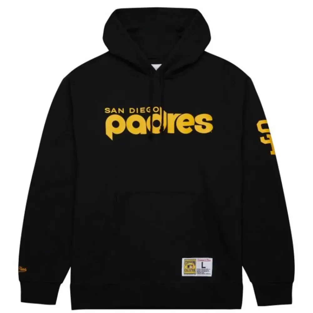 Apparel Mitchell & Ness Hoodies & Sweatshirts-Game Time Fleece Hoodie Vintage Logo San Diego Padres