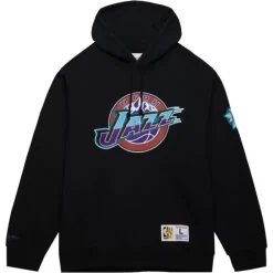 Apparel Mitchell & Ness Hoodies & Sweatshirts-Game Time Fleece Hoodie Vintage Logo Utah Jazz