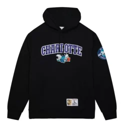 Apparel Mitchell & Ness Hoodies & Sweatshirts-Game Time Fleece Hoodie Vintage Logo Charlotte Hornets