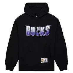 Apparel Mitchell & Ness Hoodies & Sweatshirts-Game Time Fleece Hoodie Vintage Logo Milwaukee Bucks