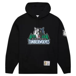 Apparel Mitchell & Ness Hoodies & Sweatshirts-Game Time Fleece Hoodie Vintage Logo Minnesota Timberwolves