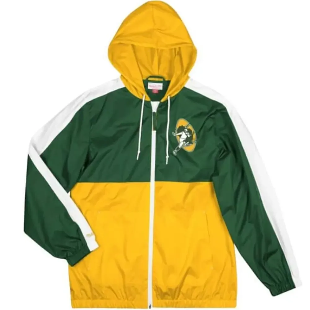 Apparel Mitchell & Ness Jackets & Outerwear-Gameday Lightweight Windbreaker Green Bay Packers