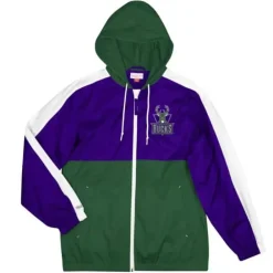 Apparel Mitchell & Ness Jackets & Outerwear-Gameday Lightweight Windbreaker Milwaukee Bucks