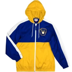 Apparel Mitchell & Ness Jackets & Outerwear-Gameday Lightweight Windbreaker Milwaukee Brewers