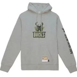 Apparel Mitchell & Ness Hoodies & Sweatshirts-Ghost Green Camo Hoody Milwaukee Bucks