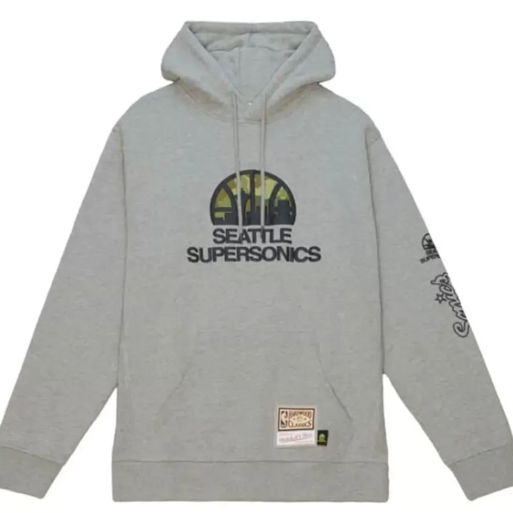 Apparel Mitchell & Ness Hoodies & Sweatshirts-Ghost Green Camo Hoody Seattle Supersonics