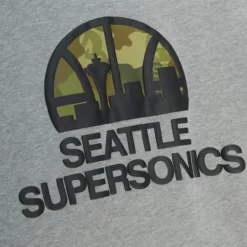Apparel Mitchell & Ness Hoodies & Sweatshirts-Ghost Green Camo Hoody Seattle Supersonics