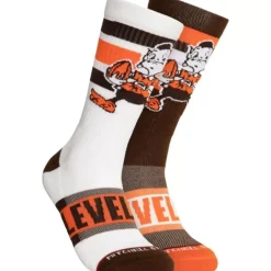 Apparel Mitchell & Ness Accessories-Hail Mary Crew Socks Cleveland Browns