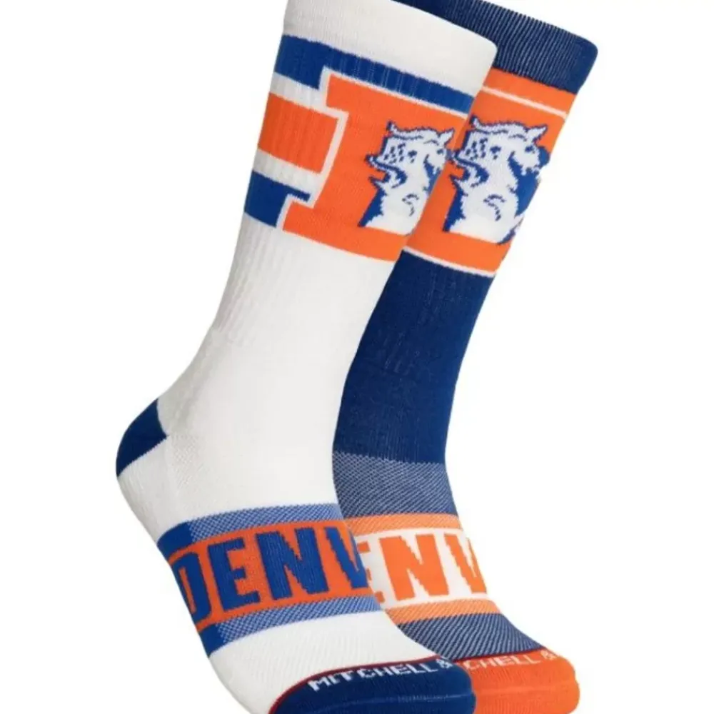 Apparel Mitchell & Ness Accessories-Hail Mary Crew Socks Denver Broncos