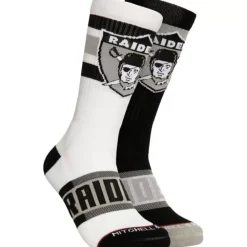 Apparel Mitchell & Ness Accessories-Hail Mary Crew Socks Oakland Raiders