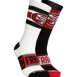 Apparel Mitchell & Ness Accessories-Hail Mary Crew Socks San Francisco 49Ers