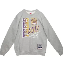 Apparel Mitchell & Ness Hoodies & Sweatshirts-Halftime Script Crew Louisiana State University