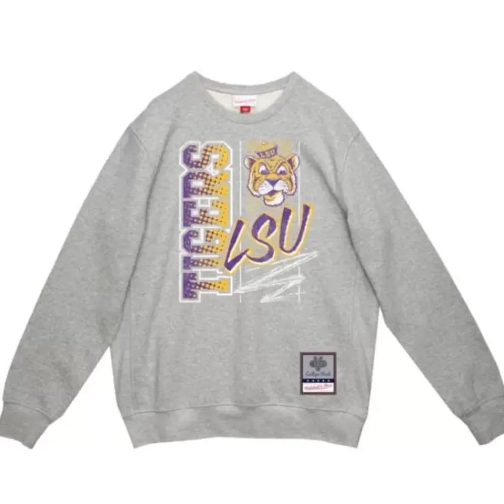 Apparel Mitchell & Ness Hoodies & Sweatshirts-Halftime Script Crew Louisiana State University