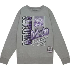 Apparel Mitchell & Ness Hoodies & Sweatshirts-Halftime Script Crew Northwestern University