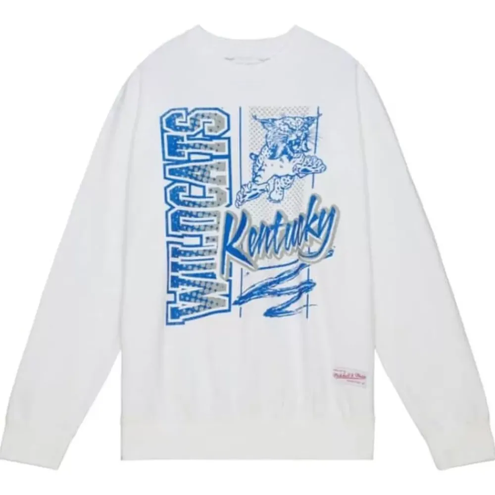Apparel Mitchell & Ness Hoodies & Sweatshirts-Halftime Script Crew University Of Kentucky