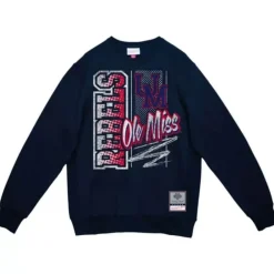 Apparel Mitchell & Ness Hoodies & Sweatshirts-Halftime Script Crew University Of Mississippi
