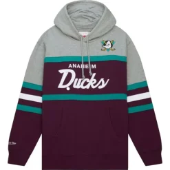 Apparel Mitchell & Ness Hoodies & Sweatshirts-Head Coach Hoodie Anaheim Ducks