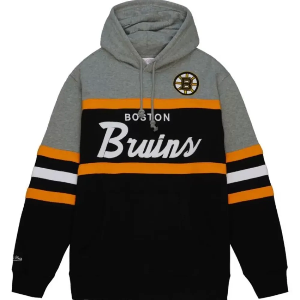 Apparel Mitchell & Ness Hoodies & Sweatshirts-Head Coach Hoodie Boston Bruins