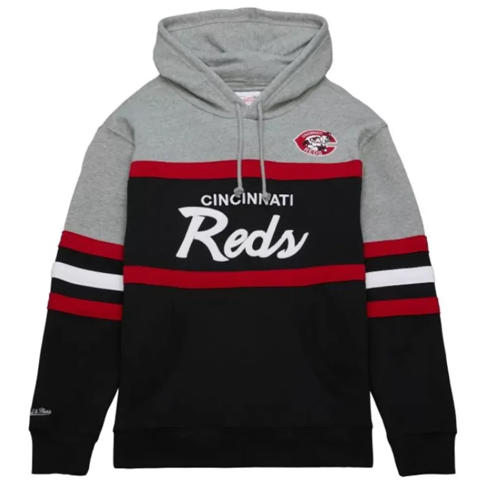 Apparel Mitchell & Ness Hoodies & Sweatshirts-Head Coach Hoodie Cincinnati Reds