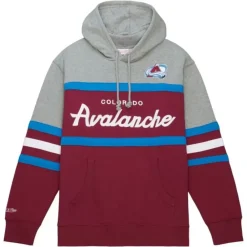 Apparel Mitchell & Ness Hoodies & Sweatshirts-Head Coach Hoodie Colorado Avalanche