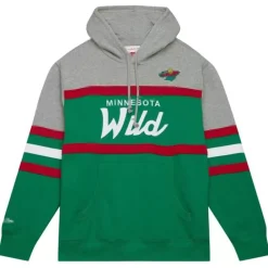 Apparel Mitchell & Ness Hoodies & Sweatshirts-Head Coach Hoodie Minnesota Wild