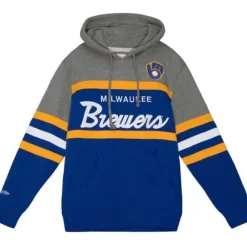 Apparel Mitchell & Ness Hoodies & Sweatshirts-Headcoach Hoody Milwaukee Brewers