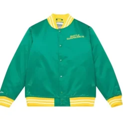 Apparel Mitchell & Ness Jackets & Outerwear-Heavyweight Satin Jacket Seattle Supersonics