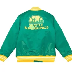 Apparel Mitchell & Ness Jackets & Outerwear-Heavyweight Satin Jacket Seattle Supersonics