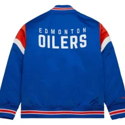 Apparel Mitchell & Ness Jackets & Outerwear-Heavyweight Satin Jacket Edmonton Oilers