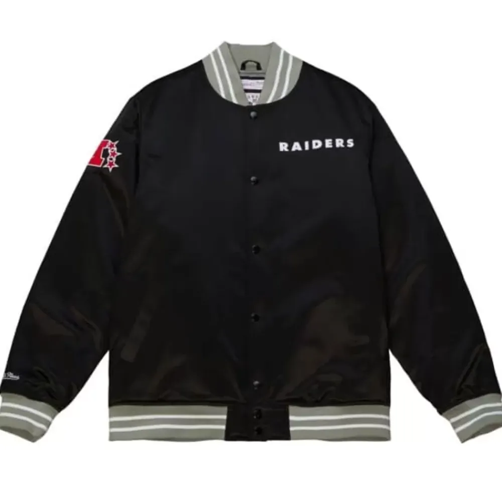 Apparel Mitchell & Ness Jackets & Outerwear-Heavyweight Satin Jacket Oakland Raiders