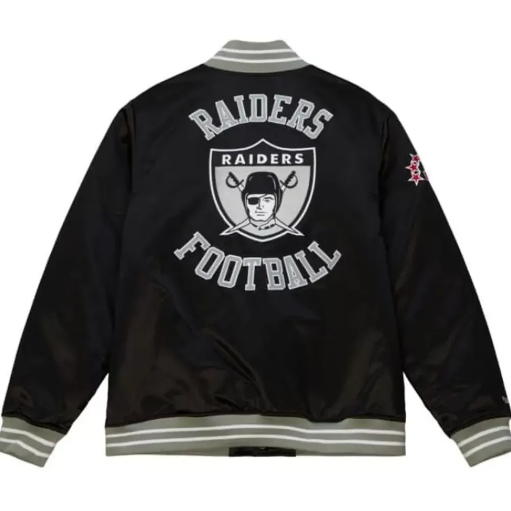Apparel Mitchell & Ness Jackets & Outerwear-Heavyweight Satin Jacket Oakland Raiders