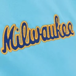Apparel Mitchell & Ness Jackets & Outerwear-Heavyweight Satin Jacket Milwaukee Brewers