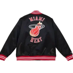 Apparel Mitchell & Ness Jackets & Outerwear-Heavyweight Satin Jacket Miami Heat
