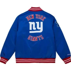 Apparel Mitchell & Ness Jackets & Outerwear-Heavyweight Satin Jacket New York Giants