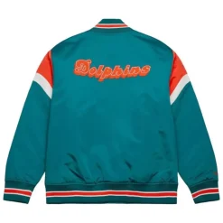 Apparel Mitchell & Ness Jackets & Outerwear-Heavyweight Satin Jacket Miami Dolphins