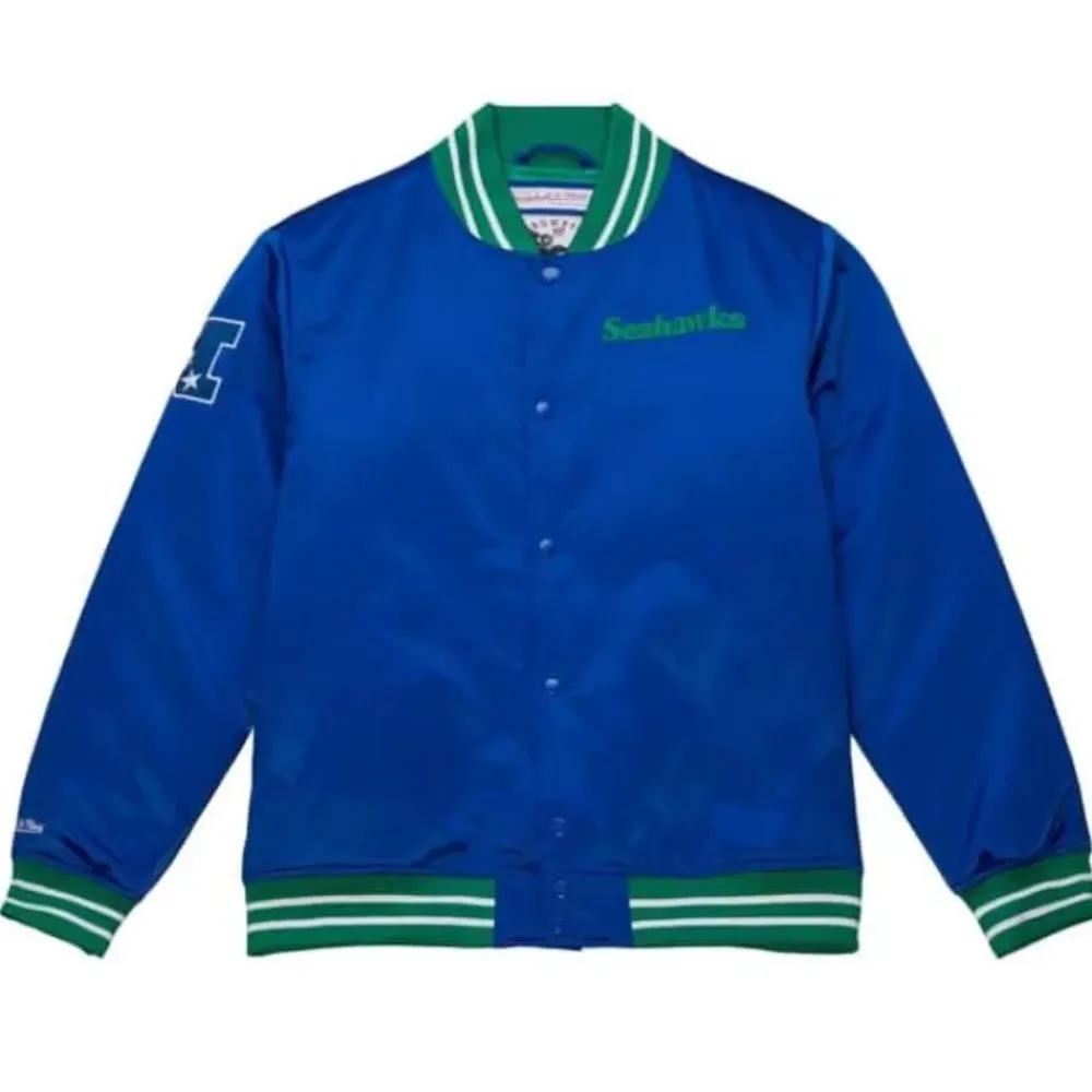 Apparel Mitchell & Ness Jackets & Outerwear-Heavyweight Satin Jacket Seattle Seahawks