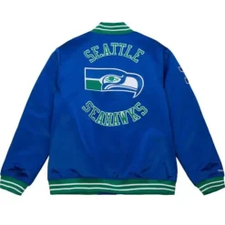 Apparel Mitchell & Ness Jackets & Outerwear-Heavyweight Satin Jacket Seattle Seahawks