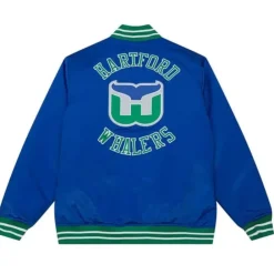 Apparel Mitchell & Ness Jackets & Outerwear-Heavyweight Satin Jacket Hartford Whalers