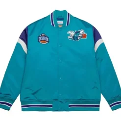 Apparel Mitchell & Ness Jackets & Outerwear-Heavyweight Satin Jacket Charlotte Hornets