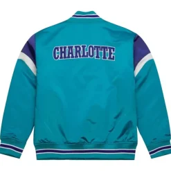 Apparel Mitchell & Ness Jackets & Outerwear-Heavyweight Satin Jacket Charlotte Hornets