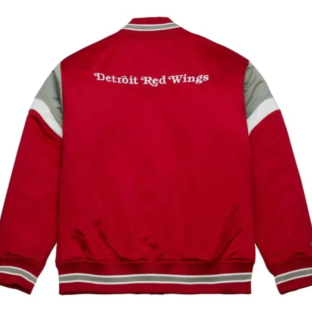 Apparel Mitchell & Ness Jackets & Outerwear-Heavyweight Satin Jacket Detroit Red Wings