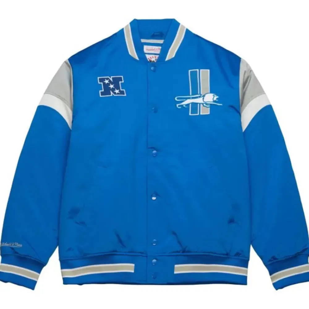Apparel Mitchell & Ness Jackets & Outerwear-Heavyweight Satin Jacket Detroit Lions