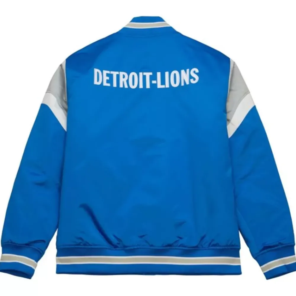 Apparel Mitchell & Ness Jackets & Outerwear-Heavyweight Satin Jacket Detroit Lions