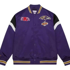 Apparel Mitchell & Ness Jackets & Outerwear-Heavyweight Satin Jacket Baltimore Ravens
