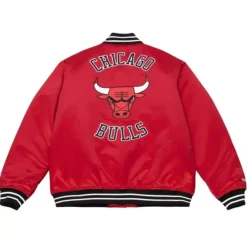 Apparel Mitchell & Ness Jackets & Outerwear-Heavyweight Satin Jacket Chicago Bulls