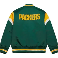 Apparel Mitchell & Ness Jackets & Outerwear-Heavyweight Satin Jacket Green Bay Packers