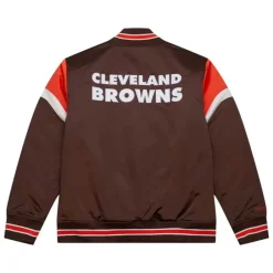 Apparel Mitchell & Ness Jackets & Outerwear-Heavyweight Satin Jacket Cleveland Browns