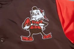 Apparel Mitchell & Ness Jackets & Outerwear-Heavyweight Satin Jacket Cleveland Browns