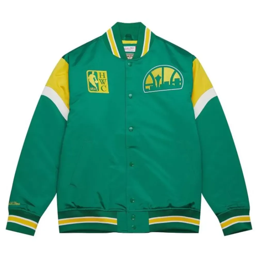 Apparel Mitchell & Ness Jackets & Outerwear-Heavyweight Satin Jacket Seattle Supersonics